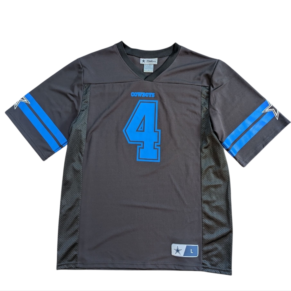 Dak Prescott #4 Dallas Cowboys Football Mesh Jersey Men's Size Large Black Blue